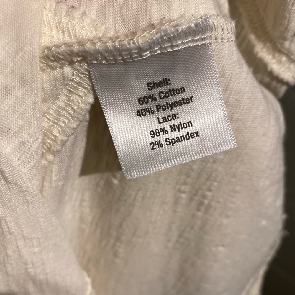 Sahalie Dress White Cotton Lace Women’s Size Petite Medium Shift Dress Casual - Picture 9 of 10